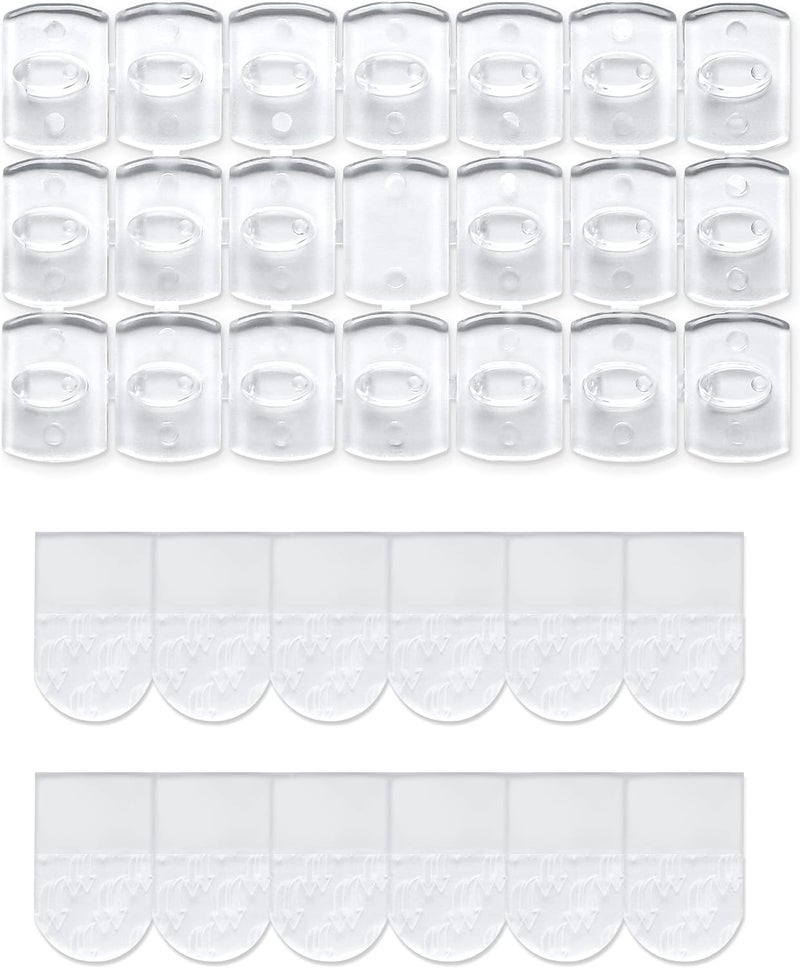 MOVELYST 100 Mini Clear Light Clips with 120 Adhesive Strips, Damage-Free Indoor Mini Wall Hooks for Hanging, Removable Clips for Christmas Decoration - Image 1